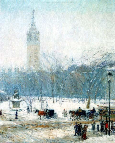 Snowstorm, Madison Square, Childe Hassam